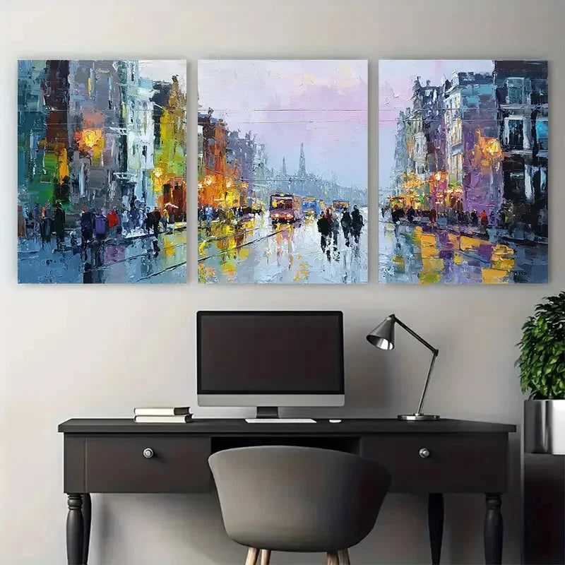 3pcs Illustrated Mountain & Glacier Land Perfect Wall Art Set Canvas Framed 40x60cm - High Quality Print 100% Australian Made Wall Canvas Ready to Hang