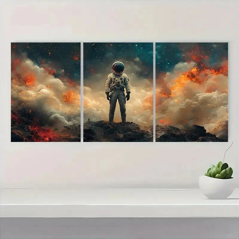 3pcs Cosmic & Retrofuturism Canvas Prints H Wall Art Set Canvas Framed 50x70cm - High Quality Print 100% Australian Made Wall Canvas Ready to Hang