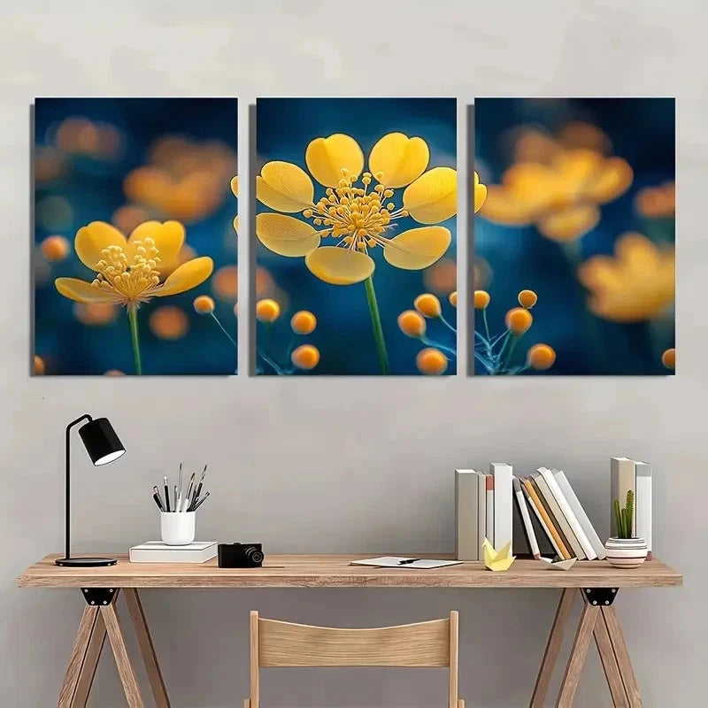 3pcs Fennel Flower Nature Perfect Wall Art Set Canvas Framed 40x60cm - High Quality Print 100% Australian Made Wall Canvas Ready to Hang