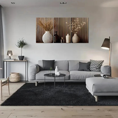 3pcs Minimalist Vase and Flowers Painting Wall Art Set Canvas Framed 40x60cm - High Quality Print 100% Australian Made Wall Canvas Ready to Hang