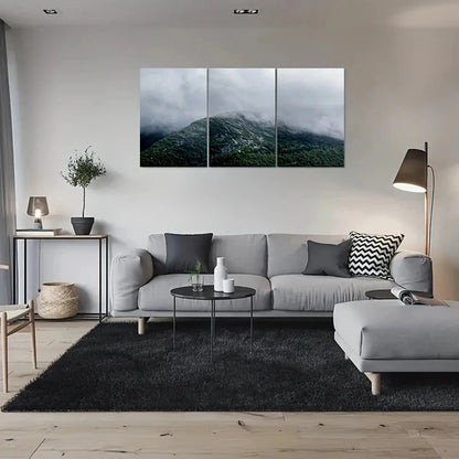 3pcs Misty Mountain Foggy Forest Scenery Print Ready to Hang Art