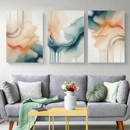 3pcs Abstract Shapes Versatile Wall Art Canvas Unframed - High Quality Print 100% Australian Made Wall Canvas