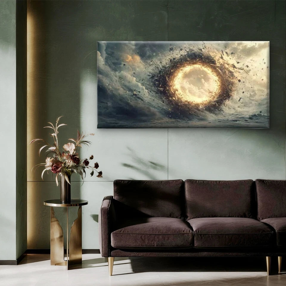 The Singularity Cycle Wall Art Canvas Office Home Room Framed 120x60cm