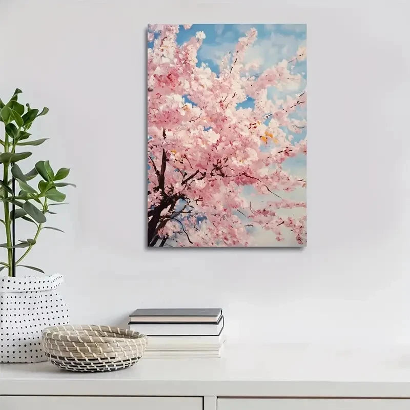 Beautiful Cherry Blossom Vibrant Pink Blossoms 40x60cm Metal Print Ready to Hang