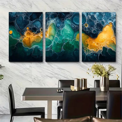 3pcs Celestial Spacecraft Metal Print Ready to Hang Art