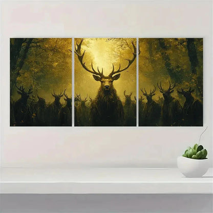 3pcs The Cult Of The Deer Metal Print Ready to Hang Art