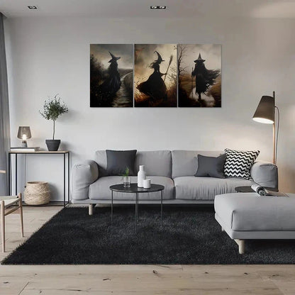 3pcs Gothic Spooky Brown Fantasy Metal Print Ready to Hang Art