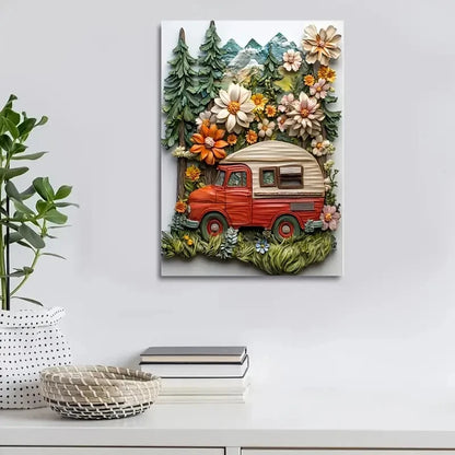 Beautiful The Kindred Pines Heart Blossoms Painting 40x60cm Metal Print Ready to Hang