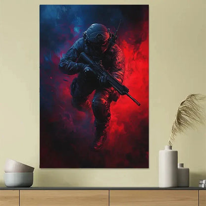 Special Forces Tactical Military Soldier Poster 40x60cm Metal Print Ready to Hang
