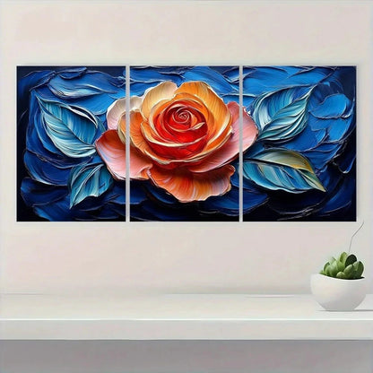 3pcs Vibrant Colors Modern Classic Style Metal Print Ready to Hang Art