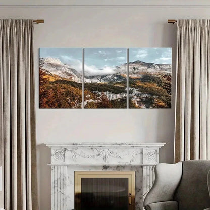 3pcs Mountains and Cloudy Landscape Wall Art Set Canvas Framed 40x60cm - High Quality Print 100% Australian Made Wall Canvas Ready to Hang