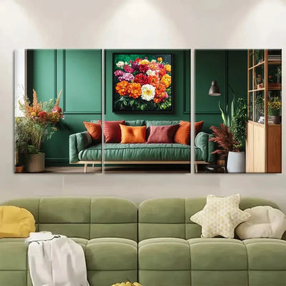 3pcs Vibrant Amsterdam Flower Colorful Metal Print Ready to Hang Art