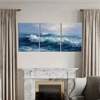 3pcs Abstract Nature Scenery Coastal Vibes Metal Print Ready to Hang Art