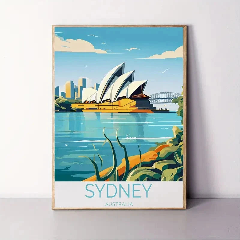 Australian Sydney Travel Poster Print Wall Art