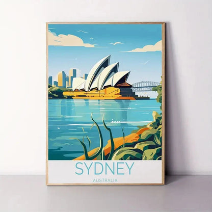 Australian Sydney Travel Poster Print Wall Art