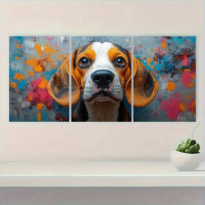 3pcs Abstract Vibrant Splatter Paint Design Metal Print Ready to Hang Art