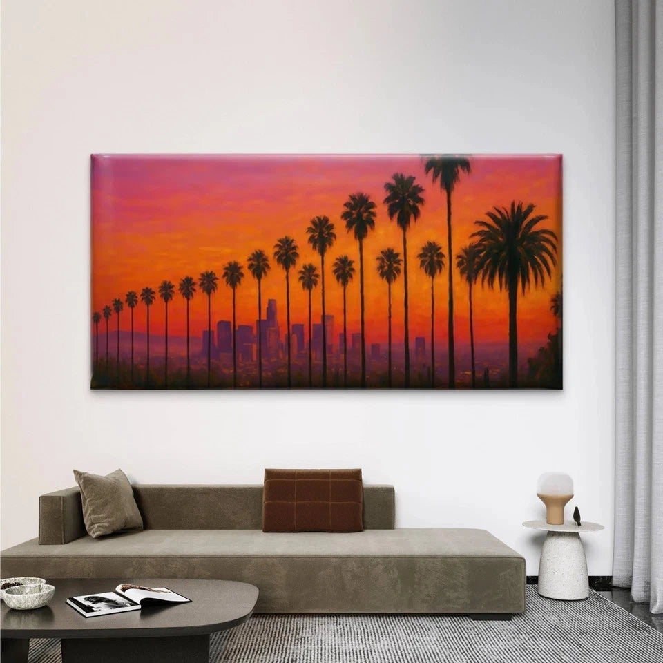 Abstract Beige & Orange Wave Wall Art Canvas Office Home Room Framed 120x60cm