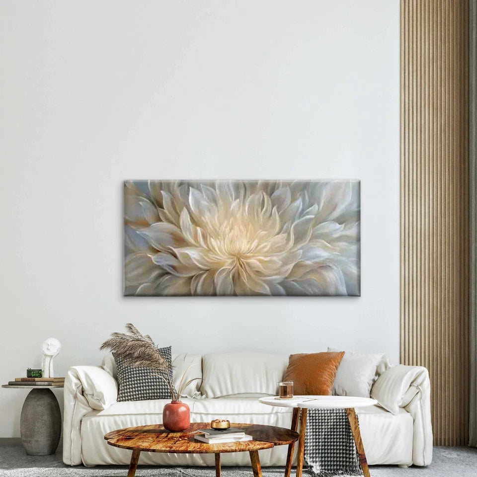 Ethereal Bloom Abstract Floral Wall Art Canvas Office Home Room Framed 120x60cm