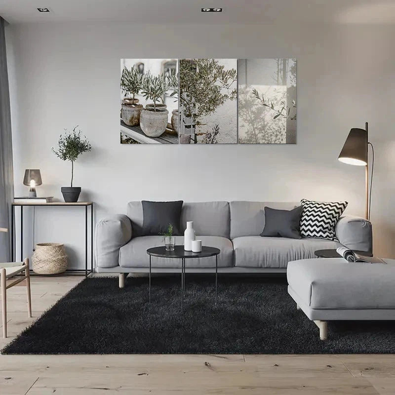 3pcs Modern Olive Tree Botanical Metal Print Ready to Hang Art