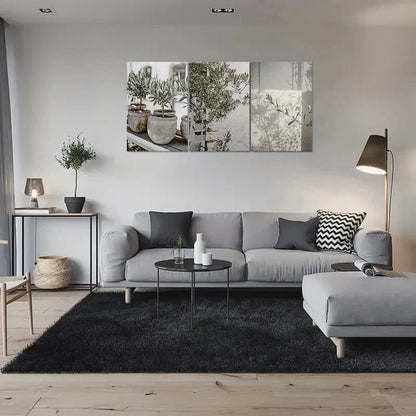 3pcs Modern Olive Tree Botanical Metal Print Ready to Hang Art