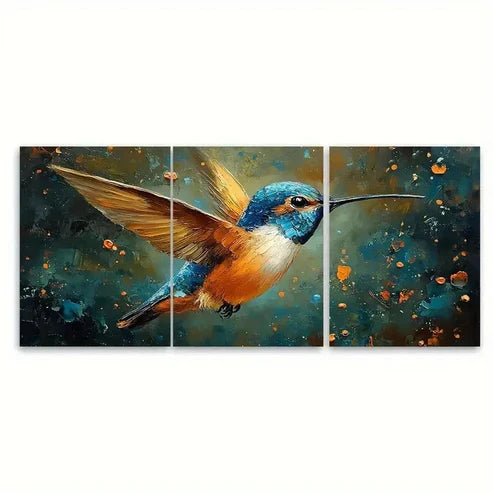 3pcs Small Birds Impasto Original Wall Art Set Canvas Unframed - High Quality Print 100% Australian Made Wall Canvas