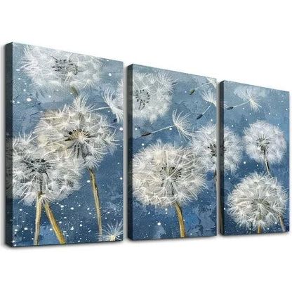 3pcs Classic Dandelion Botanical Print Wall Art Set Canvas Framed 40x60cm - High Quality Print 100% Australian Made Wall Canvas Ready to Hang