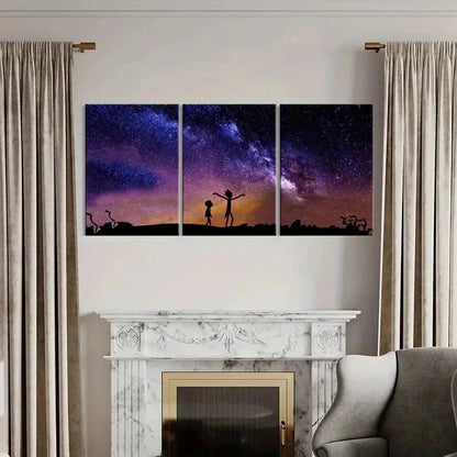 3pcs Classic Starry Sky Night Scene Wall Art Set Canvas Framed 40x60cm - High Quality Print 100% Australian Made Wall Canvas Ready to Hang