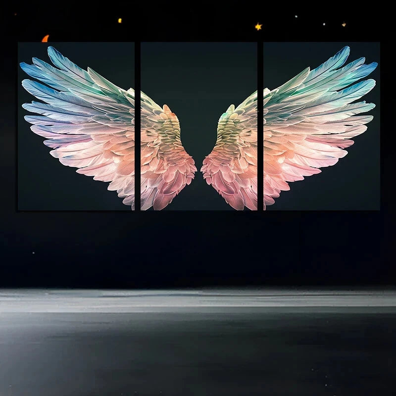 3pcs Decorative Wings Modern Abstract Metal Print Ready to Hang Art