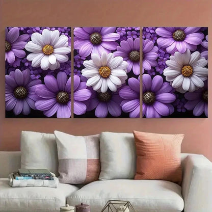 3pcs Elegant Marguerite Daisy Décor Perfect Wall Art Set Canvas Framed 60x90cm - High Quality Print 100% Australian Made Wall Canvas Ready to Hang
