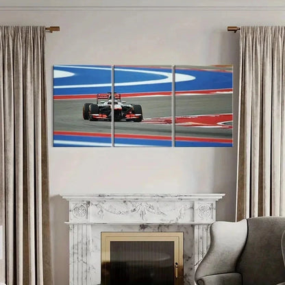 3pcs Formula 1 Racing Car Decoration Wall Art Set Canvas Framed 40x60cm - High Quality Print 100% Australian Made Wall Canvas Ready to Hang