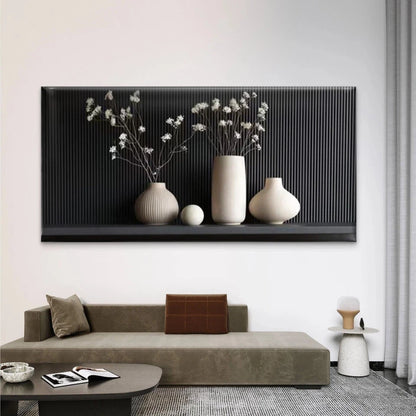 Minimalist Dried Floral Wall Art Canvas Office Home Room Framed 120x60cm