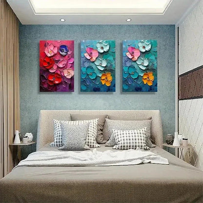 3pcs Vibrant Poppies Nature Beauty Perfect Wall  Art Set Canvas Unframed - High Quality Print 100% Australian Made Wall Canvas
