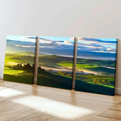 3pcs Magnificent Green Natural Landscape Wall Art Set Canvas Framed 40x60cm - High Quality Print 100% Australian Made Wall Canvas Ready to Hang