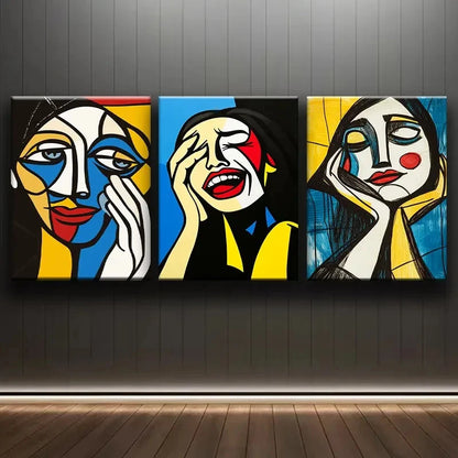 3pcs Simple Woman Line Drawing Wall Art Set Canvas Framed 60x90cm - High Quality Print 100% Australian Made Wall Canvas Ready to Hang