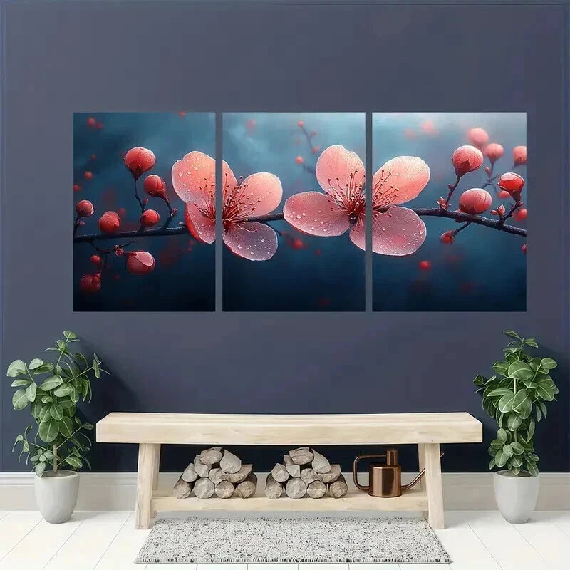 3pcs Blooming Wild Stamen Ncature Perfect Wall Art Set Canvas Framed 40x60cm - High Quality Print 100% Australian Made Wall Canvas Ready to Hang