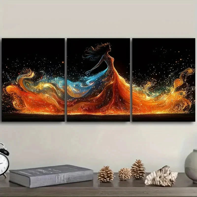 3pcs Women in skirts Wall Art Set Canvas Framed 60x90cm - High Quality Print 100% Australian Made Wall Canvas Ready to Hang