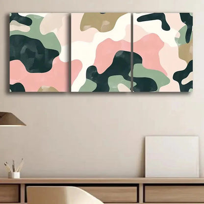 3pcs Soft Abstract Shape Painting Metal Print Ready to Hang Art