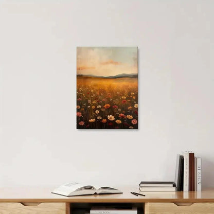 Beautiful Vintage Spring Wildflowers Painting 40x60cm Metal Print Ready to Hang