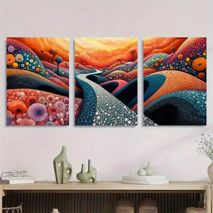 3pcs Abstract Panoramic Jacanid Marble Perfect Wall Art Set Canvas Framed 40x60cm - High Quality Print 100% Australian Made Wall Canvas Ready to Hang