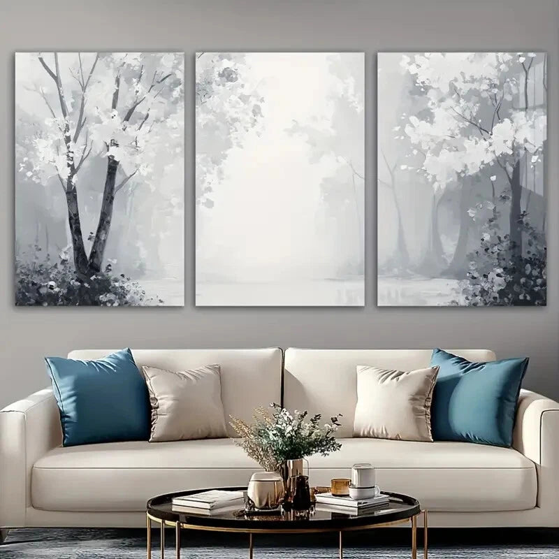 3pcs Modern Abstract Forest Nature Metal Print Ready to Hang Art