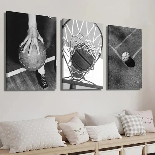 3pcs Basketball Hoop Creative Wall Art Set Canvas Unframed - High Quality Print 100% Australian Made Wall Canvas