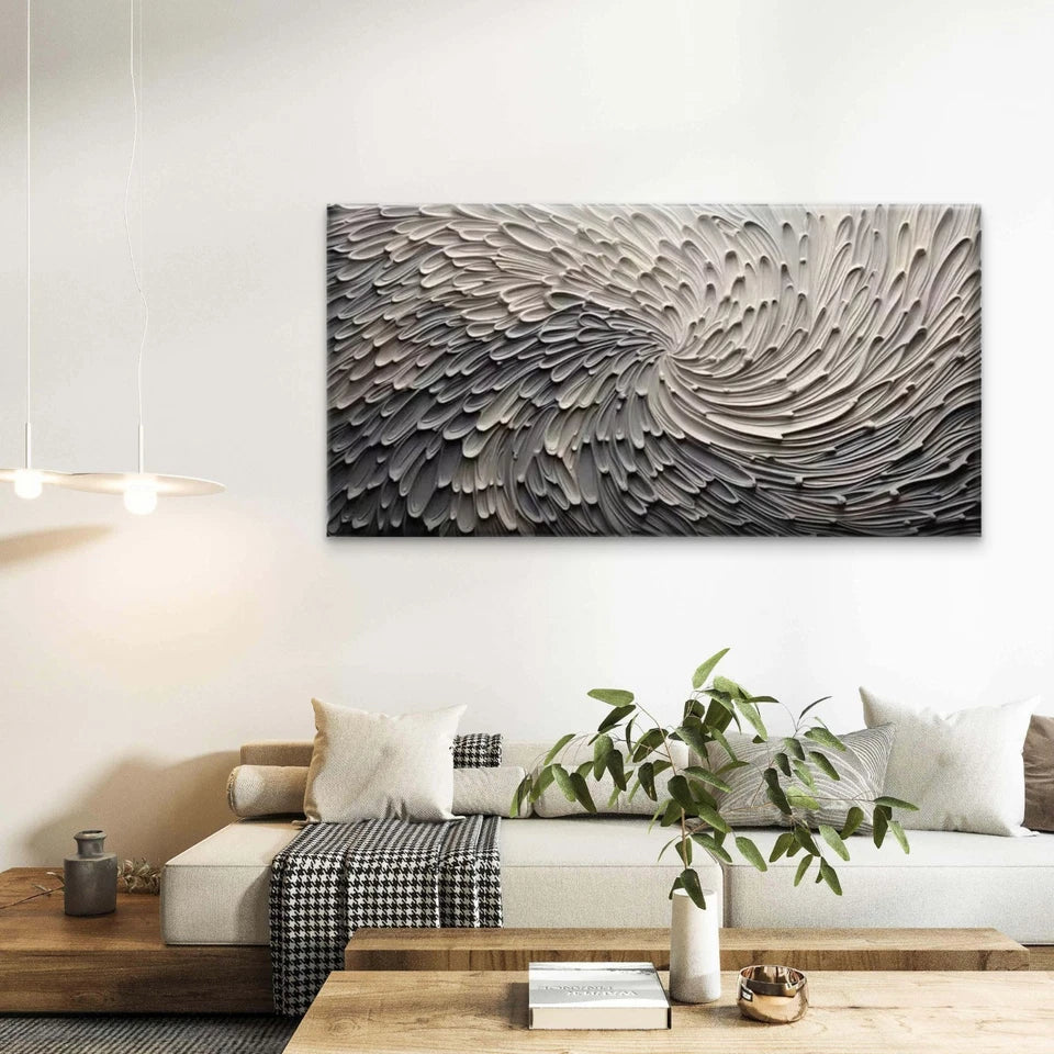 Feathered Motion Wall Art Canvas Office Home Room Framed 120x60cm