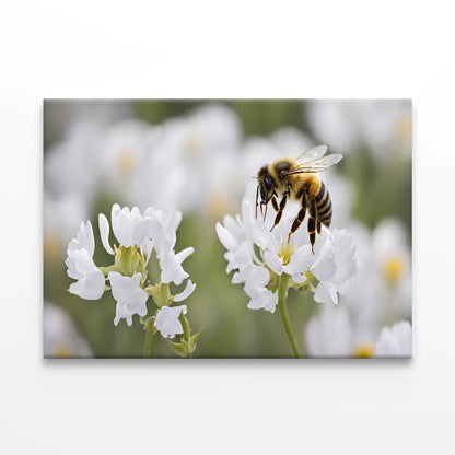Elegant Bees Scooping Flowers  Wall Art Decor 100% Australian Made