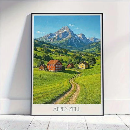 Appenzell Switzerland The Säntis Mountain Travel Poster Print Wall Art