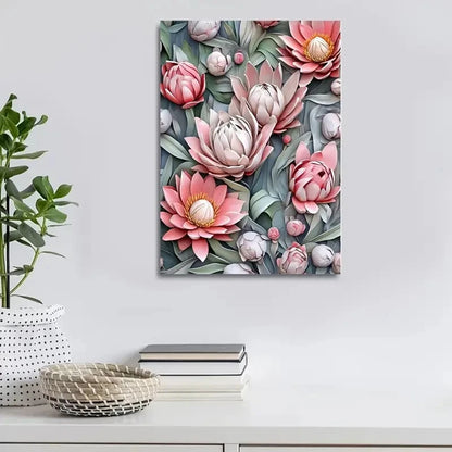 Beautiful Micklyn Heart Blossoms Painting  40x60cm Metal Print Ready to Hang