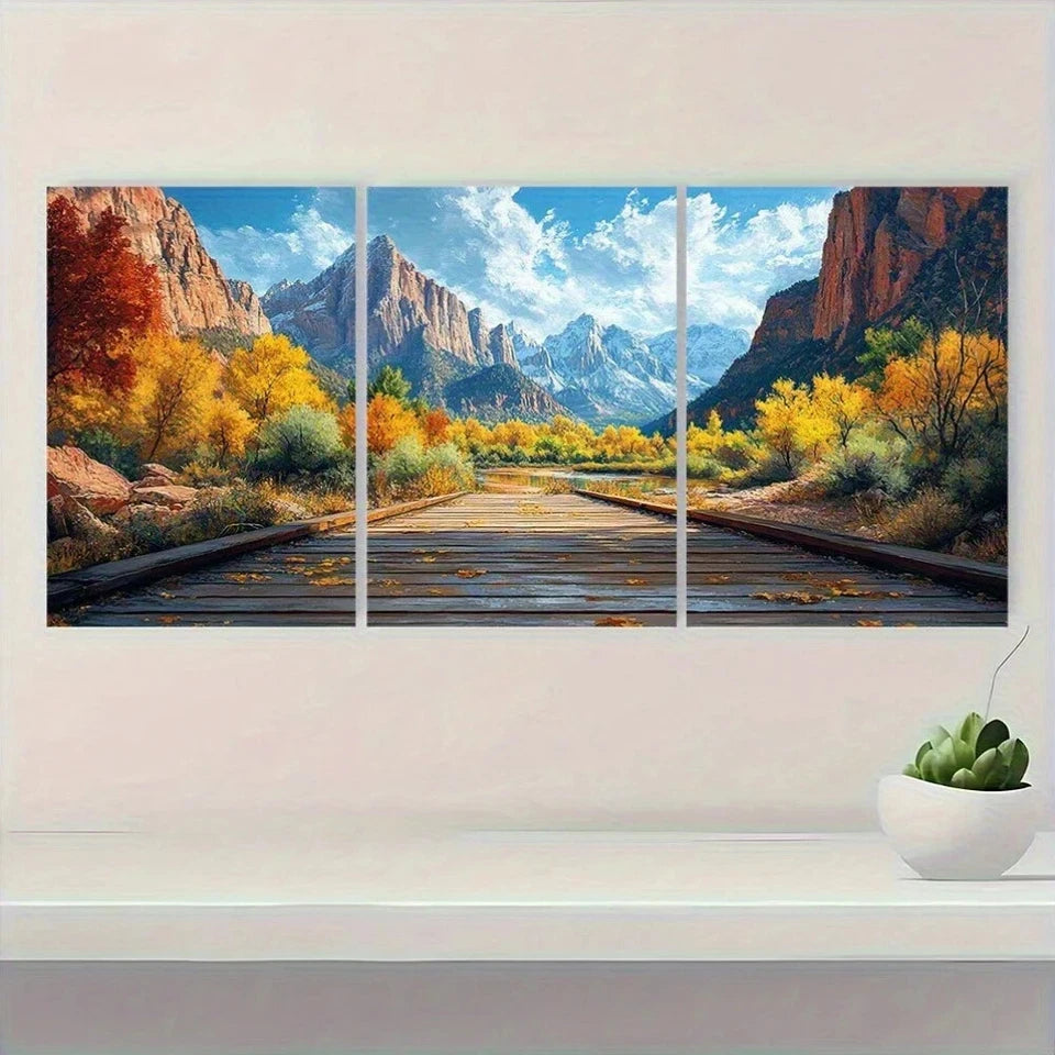 3pcs National Park Painting Nature Metal Print Ready to Hang Art