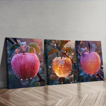 3pcs Modern Contemporary Apple Wall Art Set Canvas Unframed - High Quality Print 100% Australian Made Wall Canvas