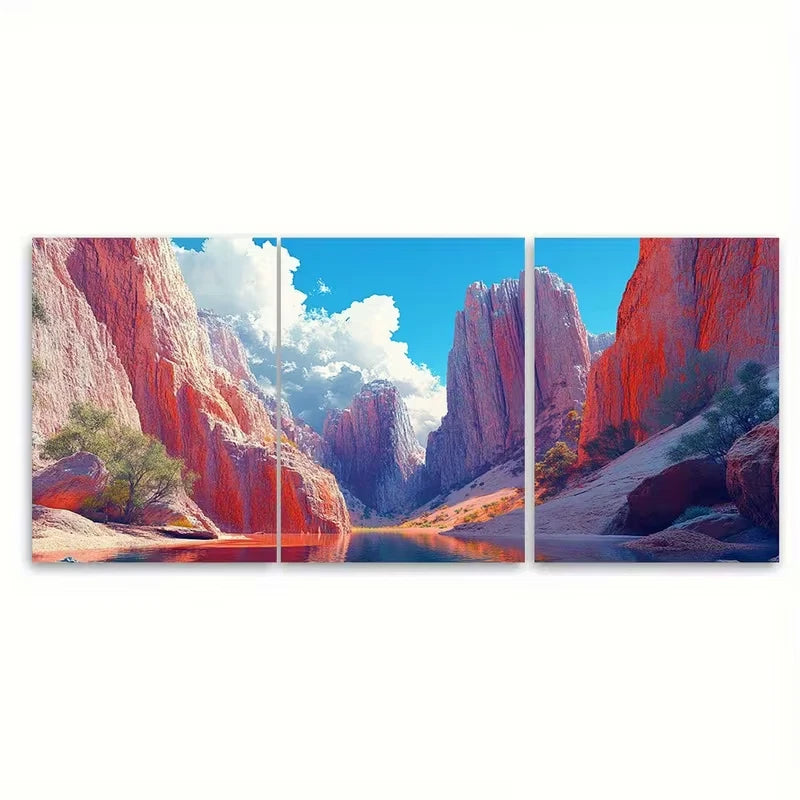 3pcs Pinnacles National Park California Metal Print Ready to Hang Art