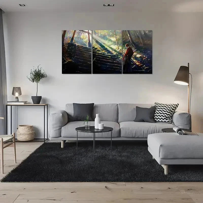 3pcs Fantasy Forest Adventure Triptych Metal Print Ready to Hang Art