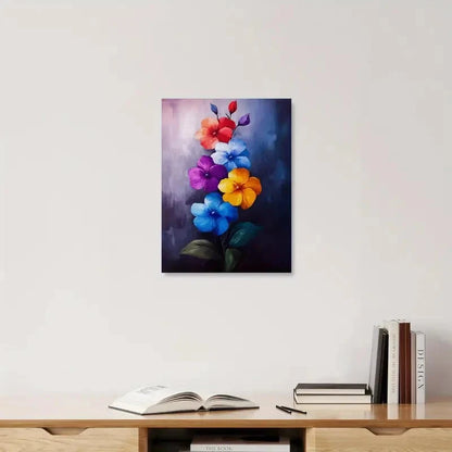 Beautiful Carnation Colorful Flowers Painting 40x60cm Metal Print Ready to Hang
